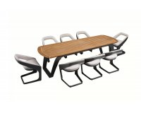 Szary Komplet stołowy ONDA dla 8 osób Higold