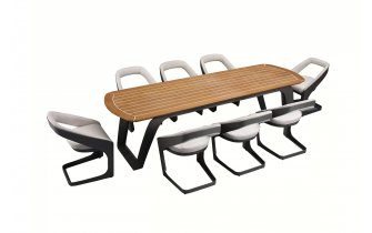 Szary Komplet stołowy ONDA dla 8 osób Higold