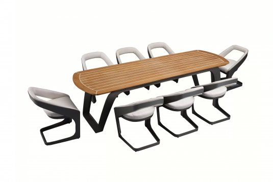 Szary Komplet stołowy ONDA dla 8 osób Higold