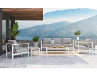 Biały zestaw wypoczynkowy aluminiowy nowoczesny GINGER 4so