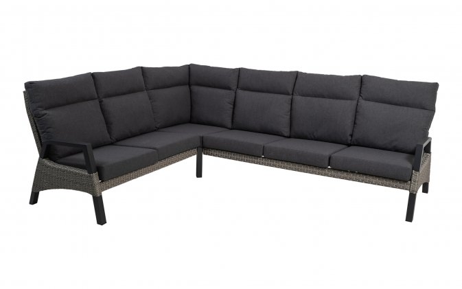 Narożnik ogrodowy szary z aluminium i technorattanu TREVISO