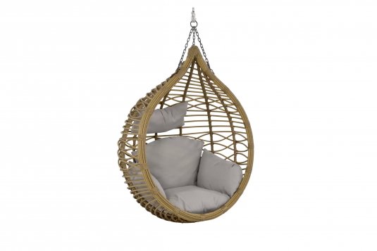 Wiszący kokon z technorattanu beżowy AMAZONAS