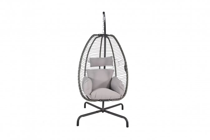 Huśtawka typu kokoon wisząca technorattan antracyt lina polipropylenowa ROPE