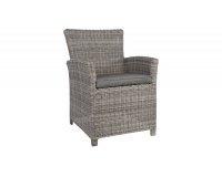 Szare krzesło ogrodowe z technorattanu stołowe TROPEZ 