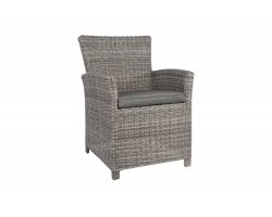 Szare krzesło ogrodowe z technorattanu stołowe TROPEZ 