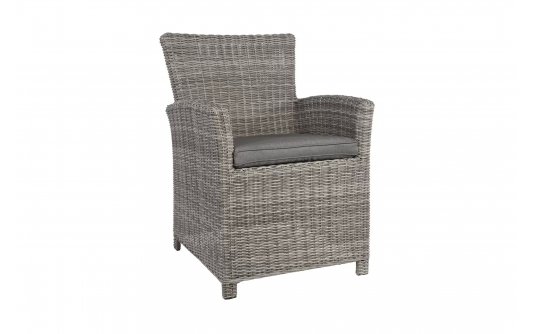 Szare krzesło ogrodowe z technorattanu stołowe TROPEZ Szare krzesło ogrodowe z technorattanu stołowe TROPEZ