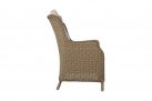Beżowy wysoki fotel ogrodowy z technorattanu na taras WINE