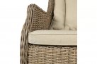 Beżowy wysoki fotel ogrodowy z technorattanu na taras WINE
