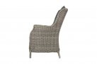 Szary wysoki fotel ogrodowy z technorattanu na taras WINE