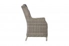 Szary wysoki fotel ogrodowy z technorattanu na taras WINE