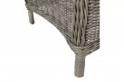 Szary wysoki fotel ogrodowy z technorattanu na taras WINE