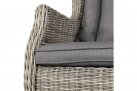 Szary wysoki fotel ogrodowy z technorattanu na taras WINE
