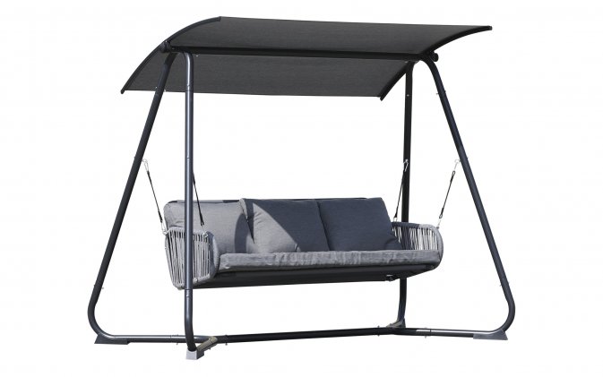 Huśtawka ogrodowa z daszkiem grafitowa