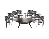 Aluminiowy zestaw stołowy czarny odlewany klasyczne ogrodowe KINGS Oval