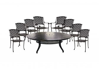 Aluminiowy zestaw stołowy czarny odlewany klasyczne ogrodowe KINGS Oval