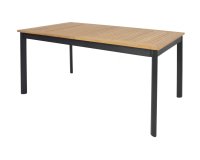 Aluminiowy stół ogrodowy rozkładany z podstawą w kolorze grafitowym i blatem teak MONZA 152-210 cm