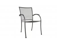 Krzesło stalowe szare ogrodowe podłokietniki NORDIC