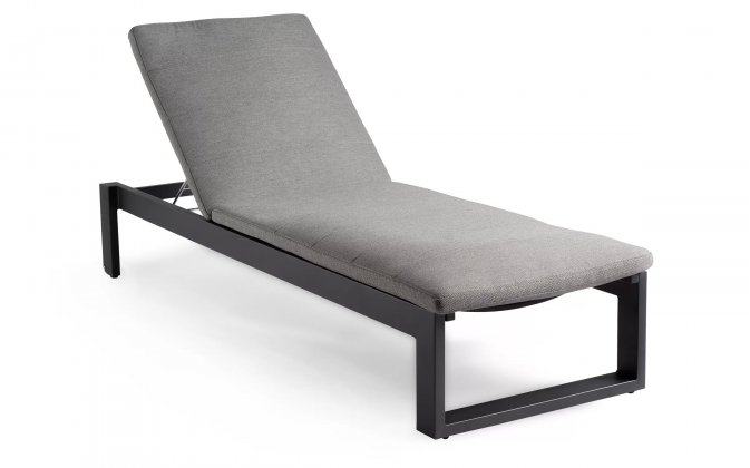 Nowoczesny leżak na taras aluminiowy STRATOS z materacem