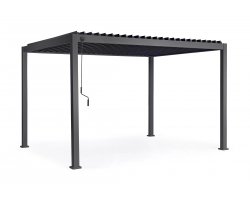 Ciemnoszary Pawlion z zamykanym dachem lamelowym 3x4 m OCEAN bizzotto