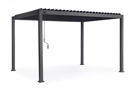 Ciemnoszary Pawlion z zamykanym dachem lamelowym 3x4 m OCEAN bizzotto