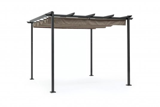 Pawilon ogrodowy 3x3 m z zasuwanym dachem materiałowym DYNAMIC 3x3 bizzotto