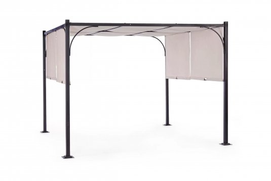 Szare zadaszenie przeciwsłoneczne ogrodowe stalowe SLIDE 3x3 bizzotto