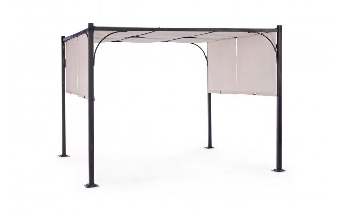 Szare zadaszenie przeciwsłoneczne ogrodowe stalowe SLIDE 3x3 bizzotto