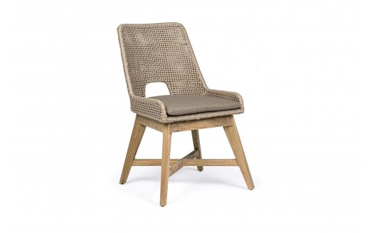 Beżowe ekskluzywne krzesło stołowe ogrodowe HESPERIA bizzotto