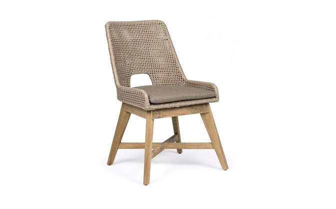 Beżowe ekskluzywne krzesło stołowe ogrodowe HESPERIA bizzotto