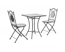 Komplet balkonowo lub do kawiarni dla 2 osób metaloplastyka ozdobna ceramika ERICE bizzotto