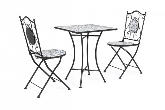 Komplet balkonowo lub do kawiarni dla 2 osób metaloplastyka ozdobna ceramika ERICE bizzotto