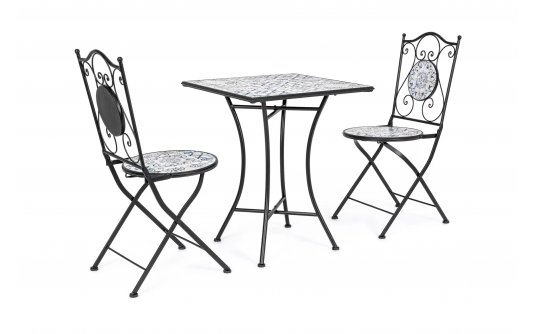 Komplet balkonowo lub do kawiarni dla 2 osób metaloplastyka ozdobna ceramika ERICE bizzotto