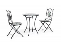 Komplet na balkon lub do kawiarni dla 2 osób metaloplastyka ozdobna ceramika POSITANO bizzotto