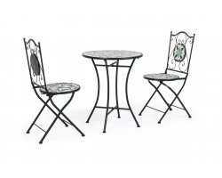 Komplet na balkon lub do kawiarni dla 2 osób metaloplastyka ozdobna ceramika POSITANO bizzotto