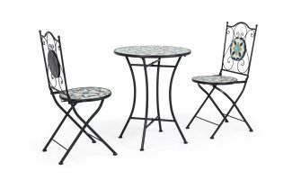 Komplet na balkon lub do kawiarni dla 2 osób metaloplastyka ozdobna ceramika POSITANO bizzotto