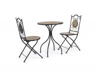 Zestaw dla 2 osób kawowy metaloplastyka ceramika drewnopodobna KANSAS bizzotto