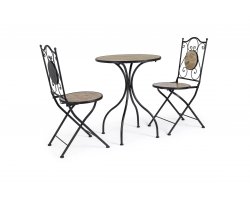 Zestaw dla 2 osób kawowy metaloplastyka ceramika drewnopodobna KANSAS bizzotto