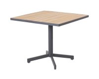 Kwadratowy stół ogrodowy na jednej nodze FIESTA 90x90 cm blat teak noga antracyt 
