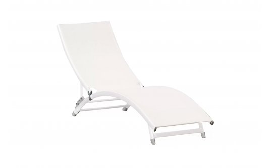 Kremowy leżak o białej konstrukcji aluminiowej ONIDA Moia Kremowy leżak o białej konstrukcji aluminiowej ONIDA Moia