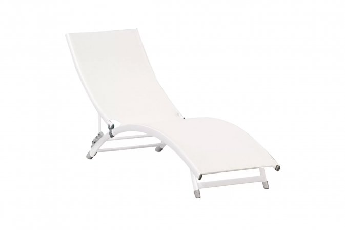 Kremowy leżak o białej konstrukcji aluminiowej ONIDA Moia