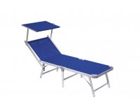 Niebieski leżak aluminiowy plażowy TETUCCIO