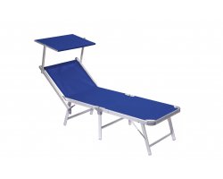 Niebieski leżak aluminiowy plażowy TETUCCIO