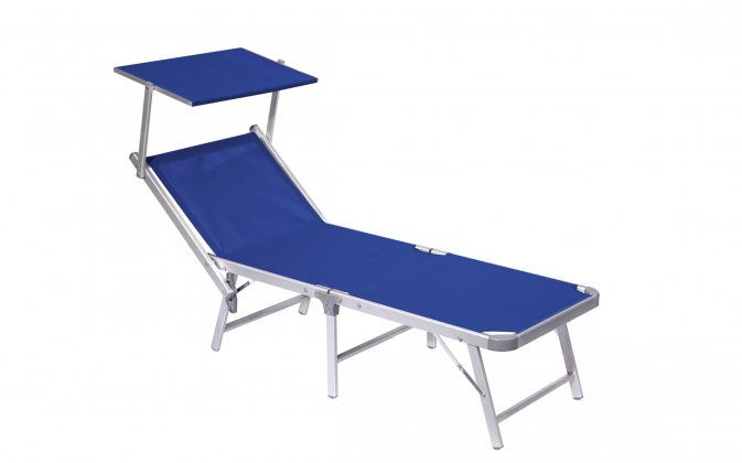 Niebieski leżak aluminiowy plażowy TETUCCIO