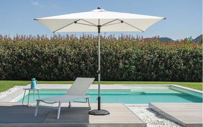 Parasol ogrodowy ZEFIRO aluminium Olefin 2,5×2,5 m profile aluminiowe różne kolory