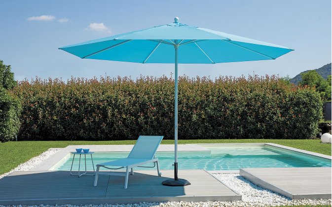 Parasol ogrodowy GRECALE aluminium akryl lub Olefin Ø400 cm profile aluminiowe różne kolory