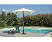 Parasol ogrodowy BLOOM 2x2 m aluminium antracyt poliester ecru