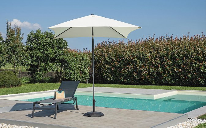 Parasol ogrodowy BLOOM 2x2 m aluminium antracyt poliester ecru