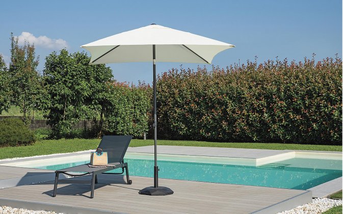 Parasol ogrodowy BLOOM 2x2 m aluminium antracyt poliester ecru