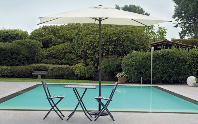 Prostokątny parasol 3x2 m aluminiowy noga antracyt kremowy PAOLO 3.x