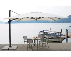 Parasol duży noga boczna 4x4 aluminium antracyt 4x4 RELONE kremowe poszycie